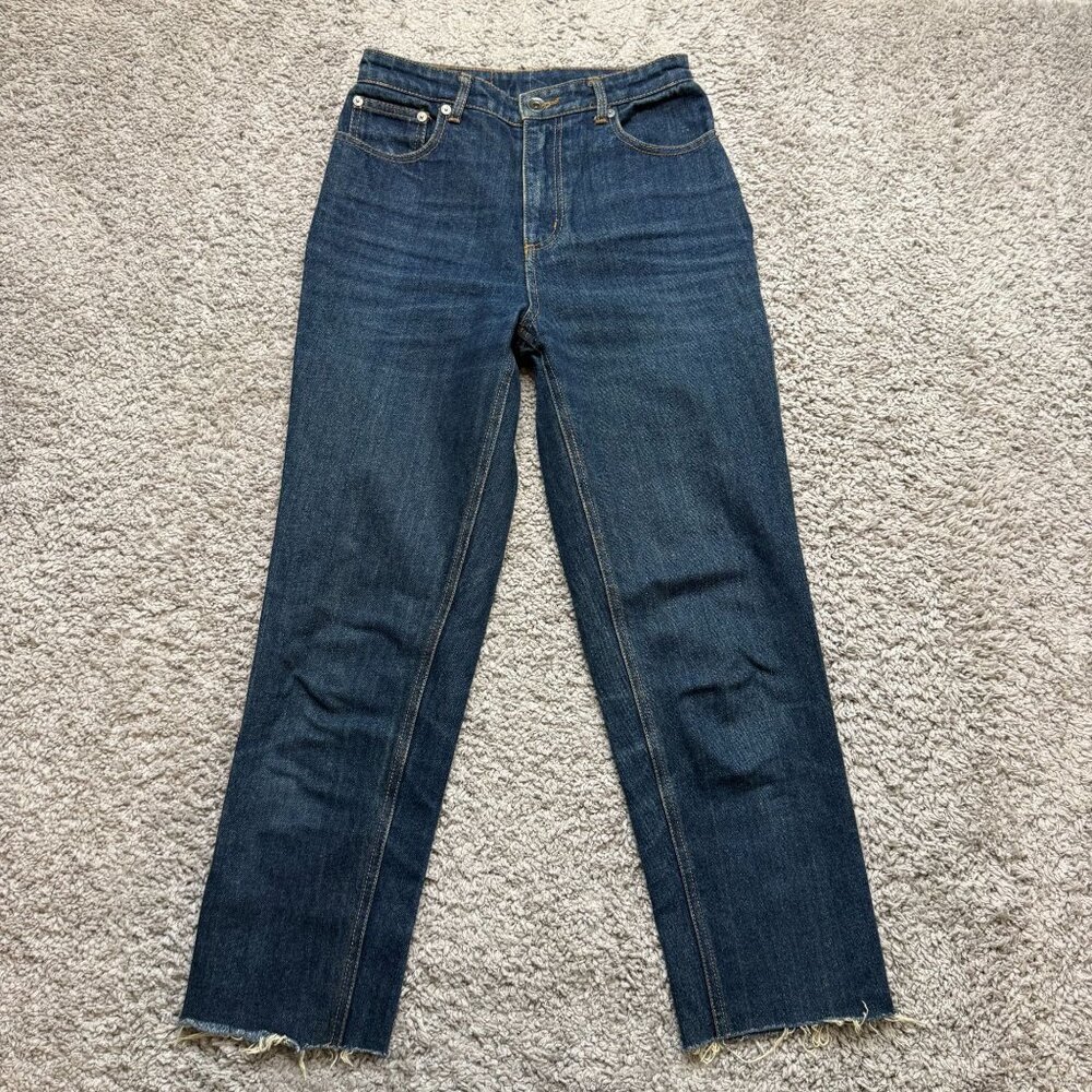 Frank and Oak Cropped Straight Raw Hem Jeans Womens Size 25**See measurements